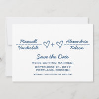 Équation Coeur Bleu Enregistrer l'Invitation Date