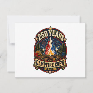 Save The Date Équipe de feu de camp 250 ans 1776 2026 250e 4 jui