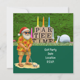 Save The Date Équipe de Noël du Père Noël à la partie de Golf Pa
