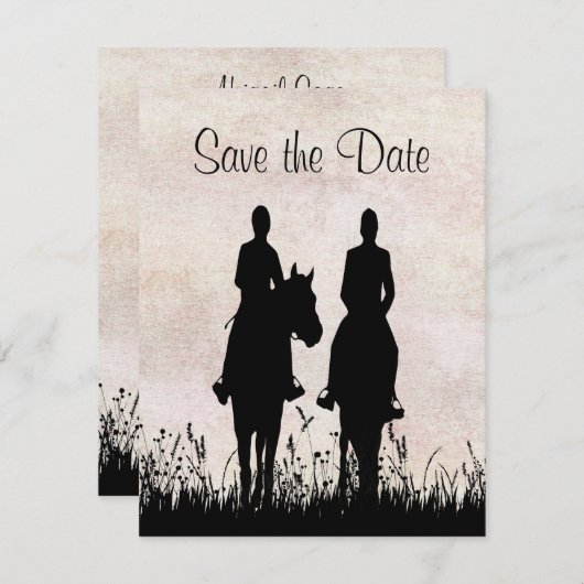 Save The Date Équitation équitation Mariage équestre Enregistrer (Devant / Derrière)