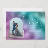 Save The Date Espace d'astronomie cosmique Turquoise violet arge (Devant)