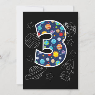 Save The Date Espace extra-atmosphérique 3 ans 3ème anniversaire