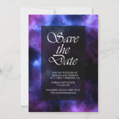 Save The Date Espace Nébuleuse Galaxie Violette Mariage (Devant)