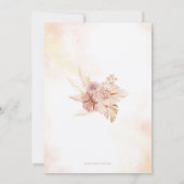 Save The Date Espagne Pampas rose et beige Baby shower Invitatio (Dos)