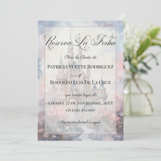 Save The Date Espagnol Réserva La Fecha Mariage (Debout devant)