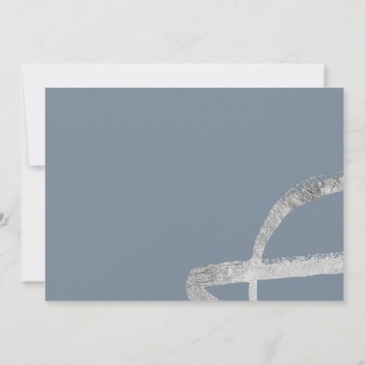 Save The Date Esperluette bleu moderne et photo enregistrer la d (Dos)