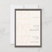Save The Date Espresso Beige Classic Modern Minimalist Wedding (Devant)