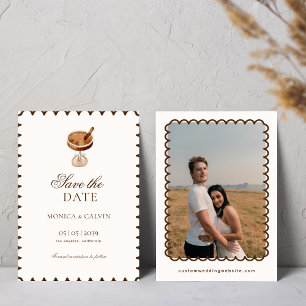 Save The Date Espresso Martini Coquette Mariage Vintage Français