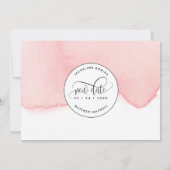 Save The Date Essayons de nouveau, Aquarelle rose pâle (Dos)