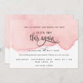 Save The Date Essayons de nouveau, Aquarelle rose pâle (Devant / Derrière)