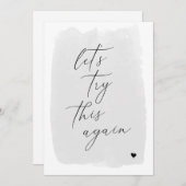 Save The Date Essayons de nouveau Calligraphie Gris Nouvelle Dat (Devant / Derrière)