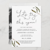 Save The Date Essayons de nouveau ce Mariage de verdure rustique (Devant / Derrière)