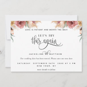 Save The Date Essayons de nouveau, Pampas Grass Floral