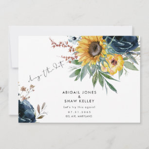 Save The Date Essayons de nouveau Sunflower Changer la date Mari