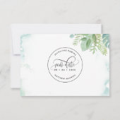 Save The Date Essayons encore, Elégante aquarelle verte (Dos)