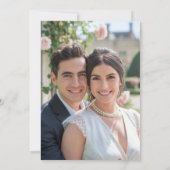 Save The Date Estate Floral Elegant Blue Frame Photo Mariage (Dos)