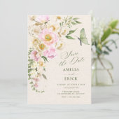 Save The Date esthétique florale rustique (Debout devant)
