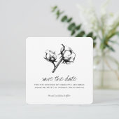 Save The Date Etching Plante en coton | Mariage Enregistrer la d (Debout devant)