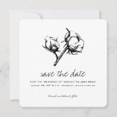 Save The Date Etching Plante en coton | Mariage Enregistrer la d (Devant)