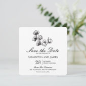 Save The Date Etching Plante en coton | Mariage Enregistrer la d (Debout devant)