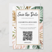Save The Date Été Feuilles Tropicales Code QR Photo Enregistrer  (Devant)