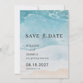Save The Date Eté Moderne Ocean Beach Mariage Économisez La Date (Devant)
