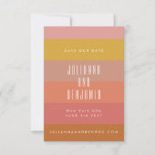 Save The Date Été Orange Jaune Rayures Géométrique Moderne (Devant)