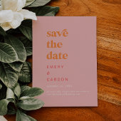 Save The Date Été rétro | Mariage rose et orange