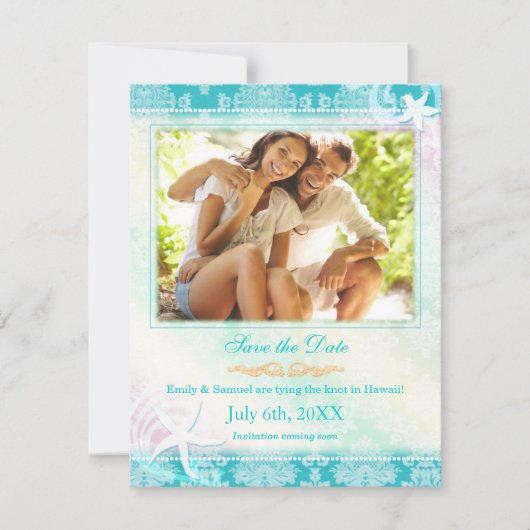 Save The Date Été Starfish Mariage Photo Enregistrer la date (Devant)