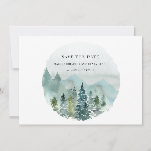 Save The Date Éternelle Aquarelle Mariage Enregistrer la Date (Devant)