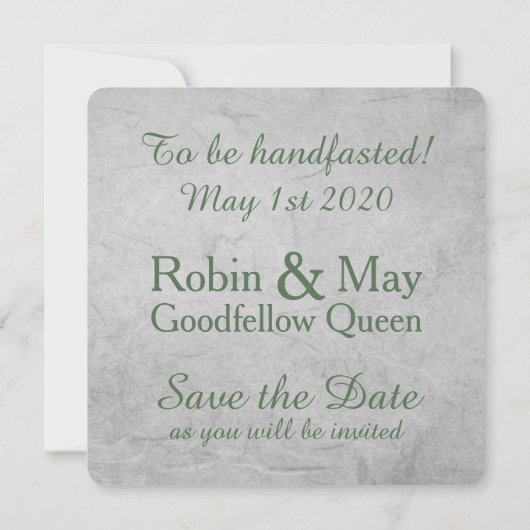 Save The Date Eternity Handfasting Enregistrer la date (Dos)