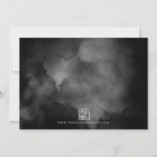 Save The Date Ethereal Aquarelle Black Moody Halloween Mariage (Dos)