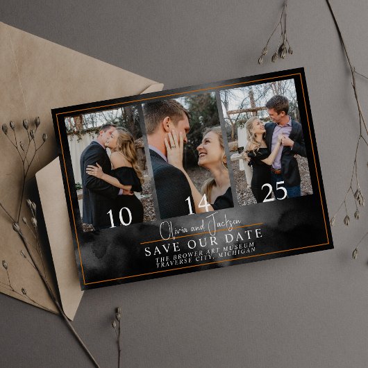 Save The Date Ethereal Aquarelle Black Moody Halloween Mariage