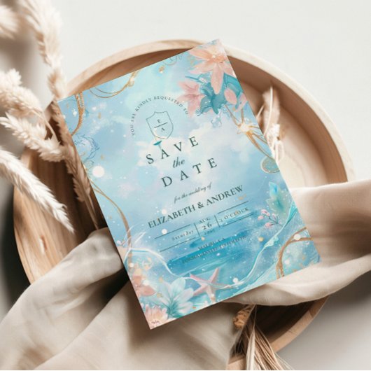 Save The Date Ethereal Ocean Light Wedding
