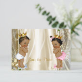 Save The Date Ethnic Prince Princess Baby shower Enregistrer La  (Debout devant)