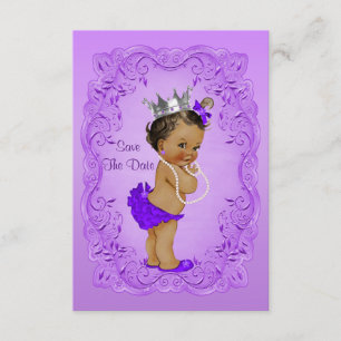 Save The Date Ethnic Princess Baby shower Enregistrer La Date Pu