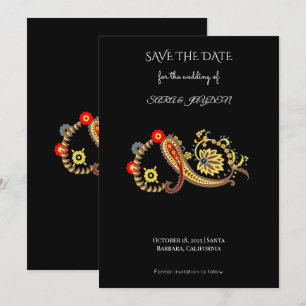 Save The Date Ethnique Floral Rétro – Art de Affiche Mandala Pai