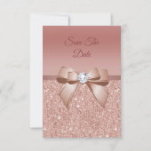 Save The Date Étincelles & Glamor, Rose Gold Birthday Party (Devant)