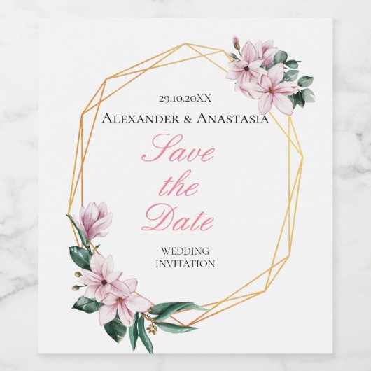 Save the date. étiquette bouteille mariage. (Étiquettes simples)