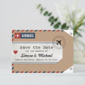 Save The Date Étiquette de bagage de courrier aérien Italie Invi (Debout devant)