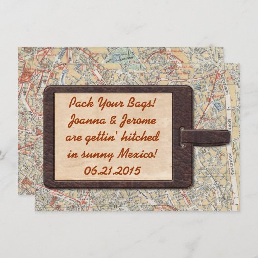 Save The Date Étiquette de bagage Enregistrez la date (Devant / Derrière)