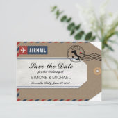 Save The Date Étiquette de bagage Italie - Enregistrez la date (Debout devant)