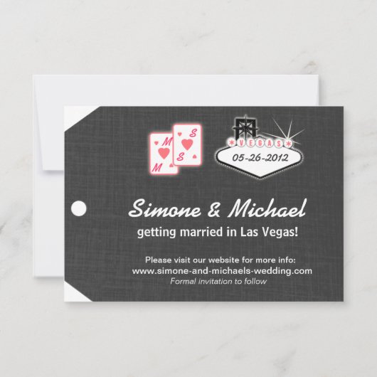Save The Date Étiquette de bagage "Las Vegas Save the Date" (Dos)