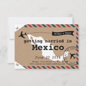 Save The Date Étiquette de bagage pour aéronef au Mexique avec c (Dos)