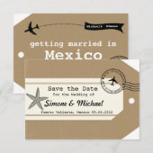 Save The Date Étiquette de bagage thème étoile de mer Enregistre (Devant / Derrière)