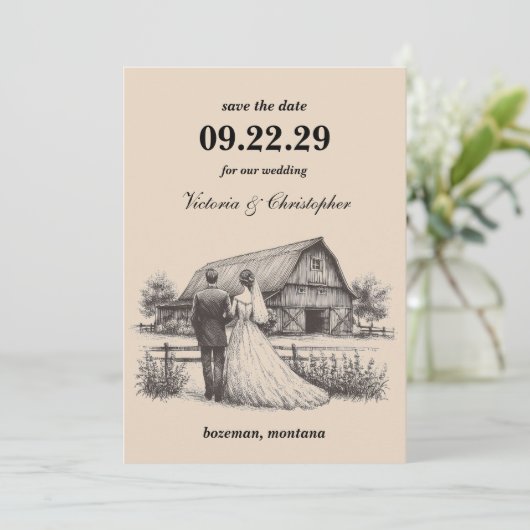Save The Date Étoile Couple Enregistrer la date (Debout devant)