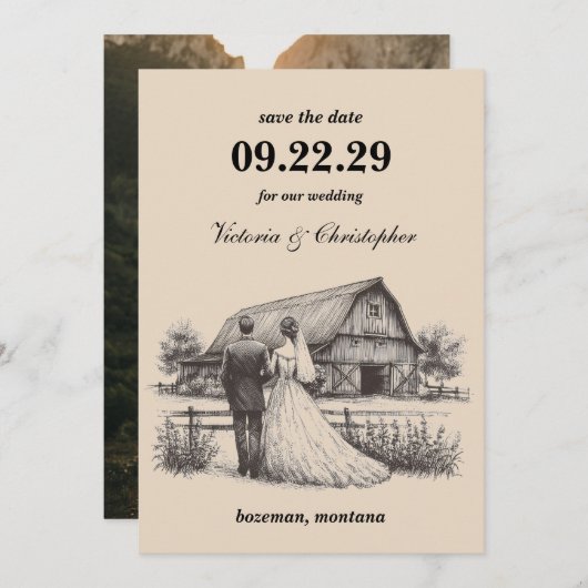 Save The Date Étoile Couple Enregistrer la date (Devant / Derrière)