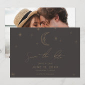 Save The Date Étoile et Lune Céleste Enregistrez la Date avec Ph (Devant / Derrière)