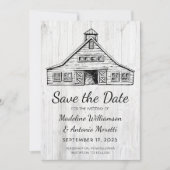 Save The Date Étoile rustique Bois simple (Devant)