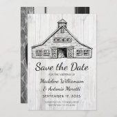 Save The Date Étoile rustique Bois simple (Devant / Derrière)